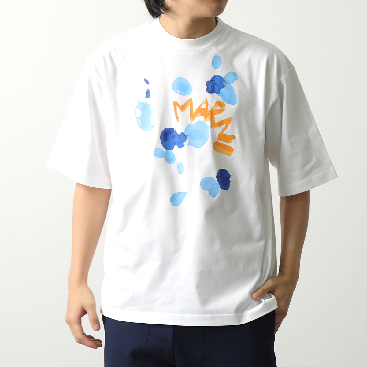 MARNI マルニ Tシャツ HUMU0223PQ USCW18 メンズ コットン 半袖 クルーネック カットソー ロゴ プリント DFW01/LILY-WHITE｜s-musee｜02