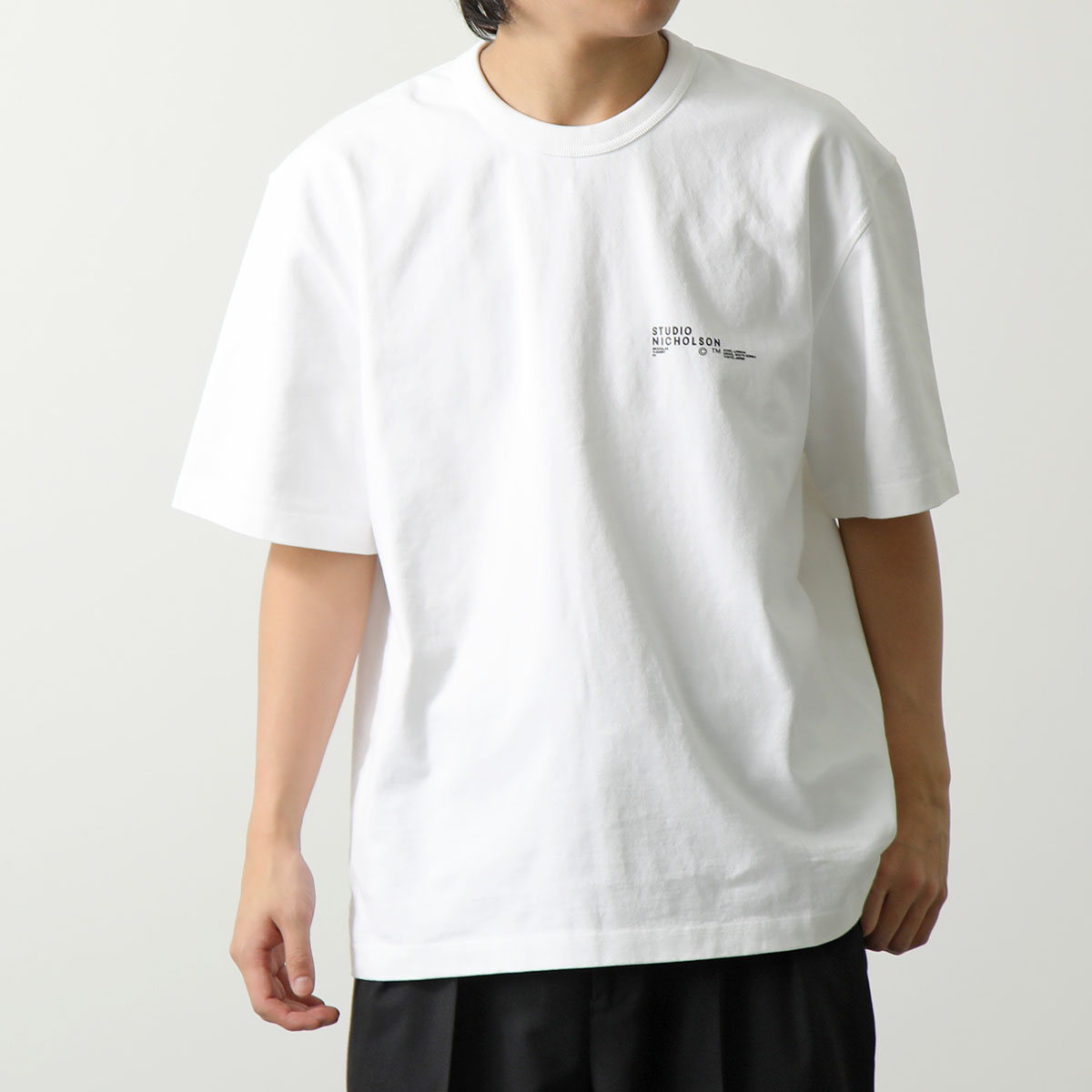 【安い売り】studio nicholson /スタジオニコルソン/半袖Tシャツ /size1/ブラック/カットソー Mサイズ
