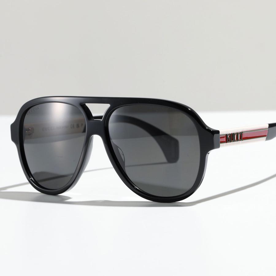 GUCCI グッチ サングラス GG0463S メンズ ティアドロップ型 メガネ 眼鏡 ロゴ アイウェア 002/BlackWhiteGrey｜s-musee｜02
