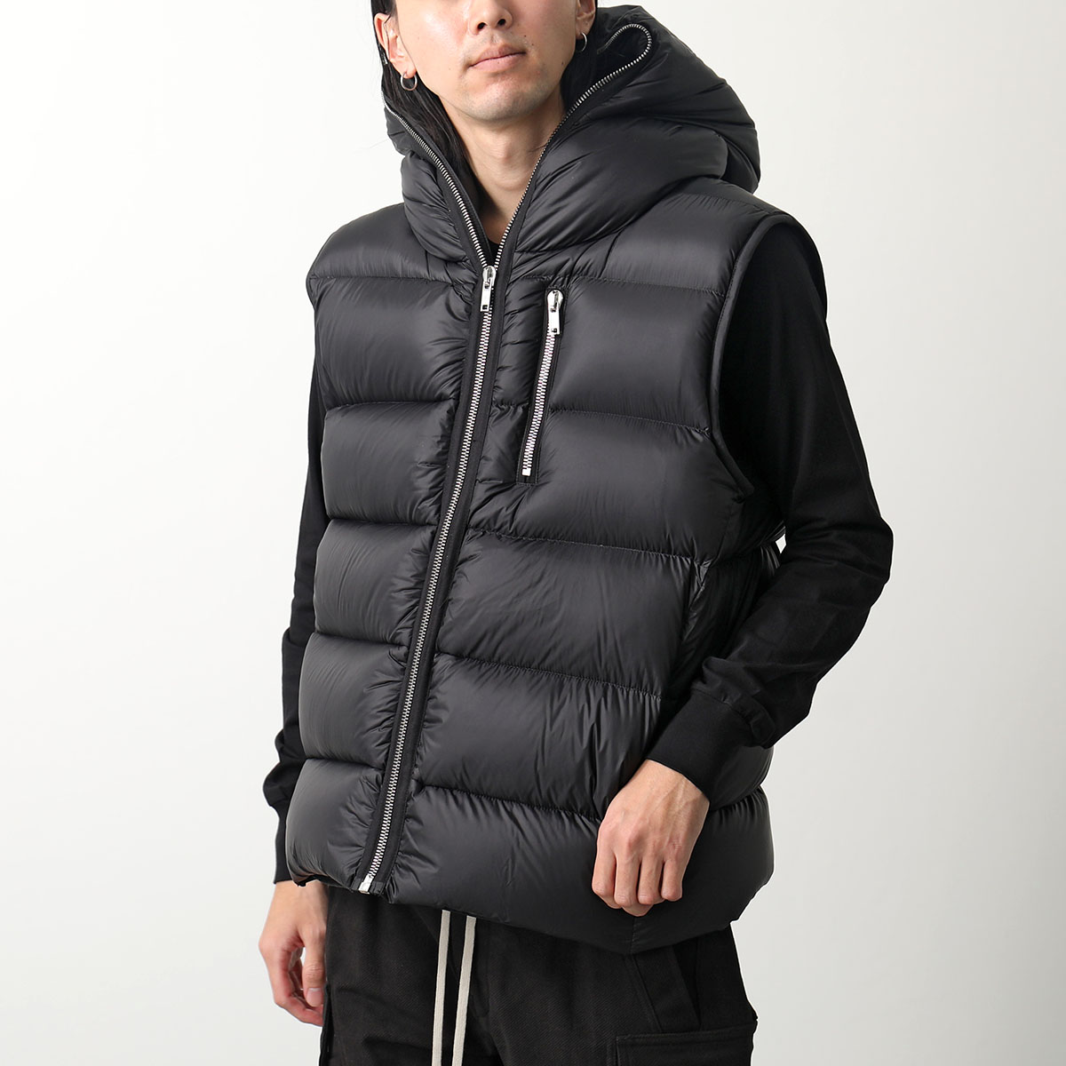 Rick Owens リックオウエンス ダウンベスト SEALED VEST RU02C7746 NPD4 メンズ フード付き ナイロン 胸ポケット 09/BLACK｜s-musee｜02