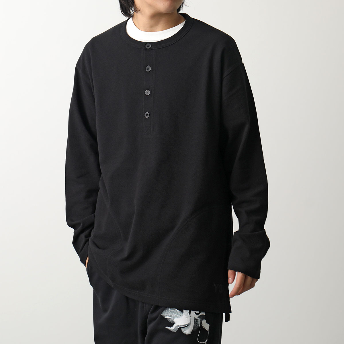 Y-3 ワイスリー 長袖 Tシャツ WRKWR SS TEE IN8700 メンズ ロンT コットン ヘンリーネック BLACK｜s-musee｜02