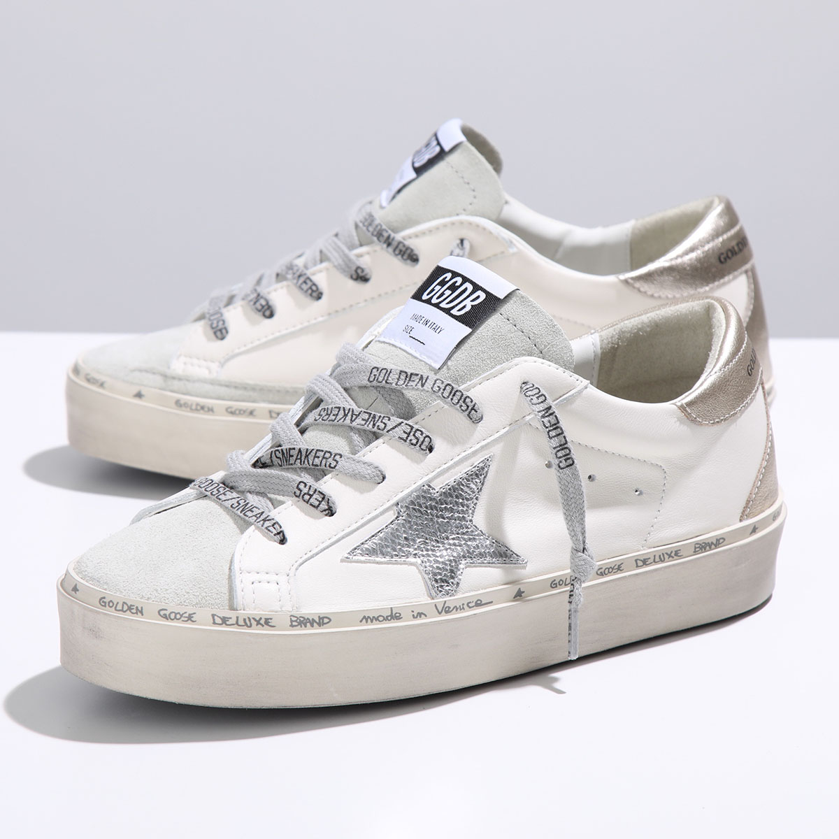 GOLDEN GOOSE ゴールデングース スニーカー HI STAR ハイスター GWF00119 F005332 レディース レザー ローカット  厚底 靴 10740/WHITE/ICE/SILVER/PLATINUM