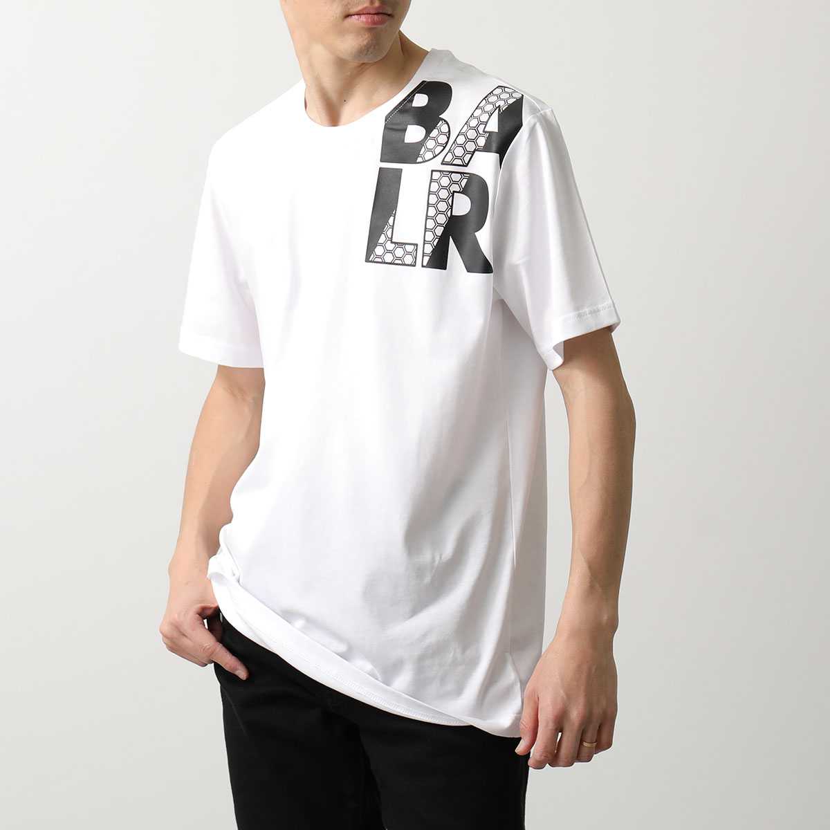 BALR. ボーラー 半袖 Tシャツ Hex Stripe Regular Fit T-Shirt B1112 1241 メンズ ロゴプリント コットン クルーネック カラー2色｜s-musee｜02