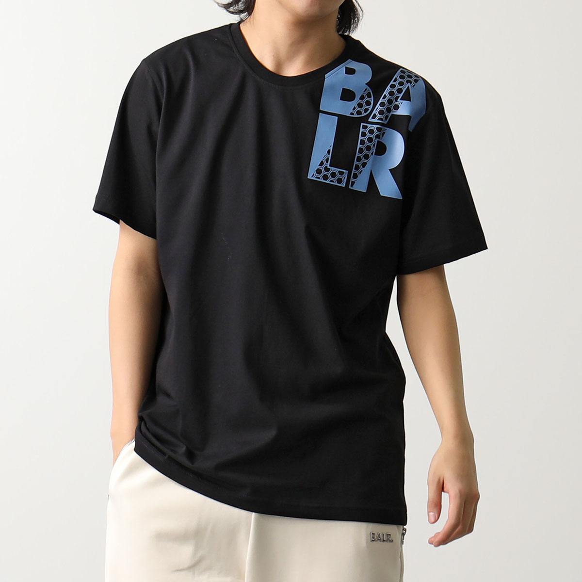 BALR. ボーラー 半袖 Tシャツ Hex Stripe Regular Fit T-Shirt B1112 1241 メンズ ロゴプリント コットン クルーネック カラー2色｜s-musee｜03