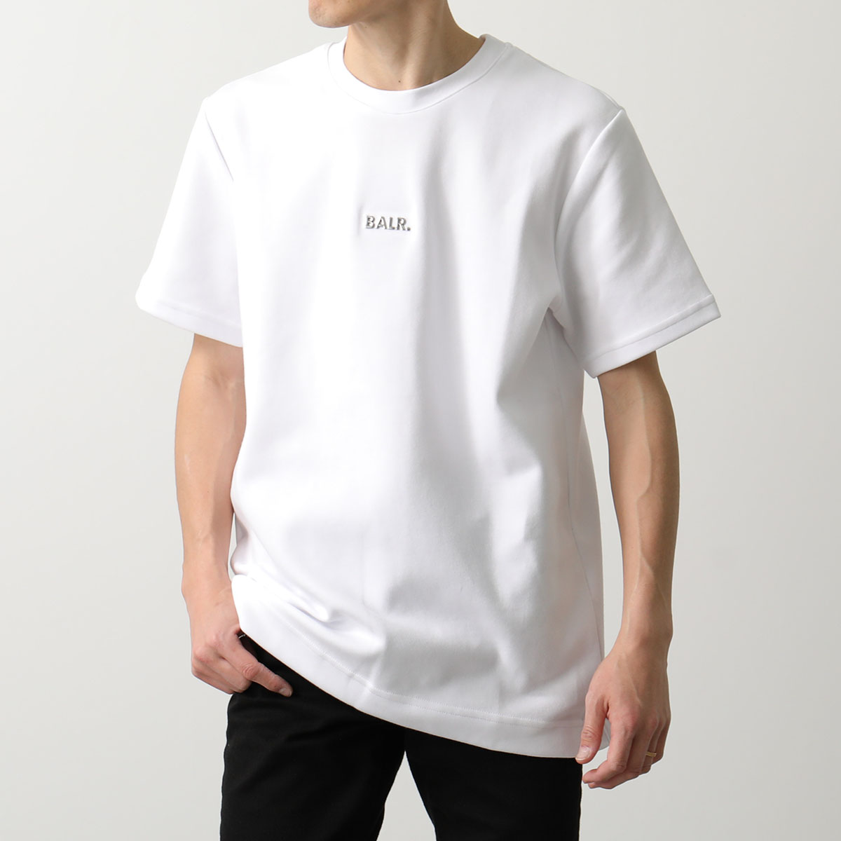 BALR. ボーラー 半袖 Tシャツ Q-Series Regular Fit T-Shirt B1112 1224 メンズ メタルロゴ コットン混紡  クルーネック カラー3色
