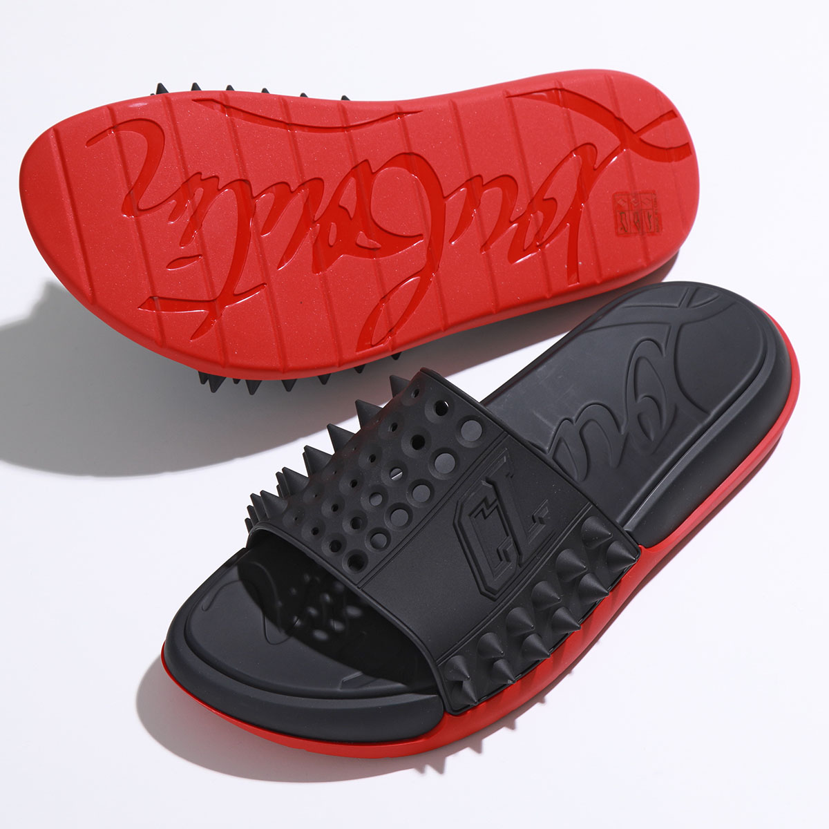 Christian Louboutin クリスチャンルブタン シャワーサンダル TAKE IT EASY FLAT 1240945 メンズ ラバー CLロゴ シューズ 靴 BK01/BLACK｜s-musee｜02