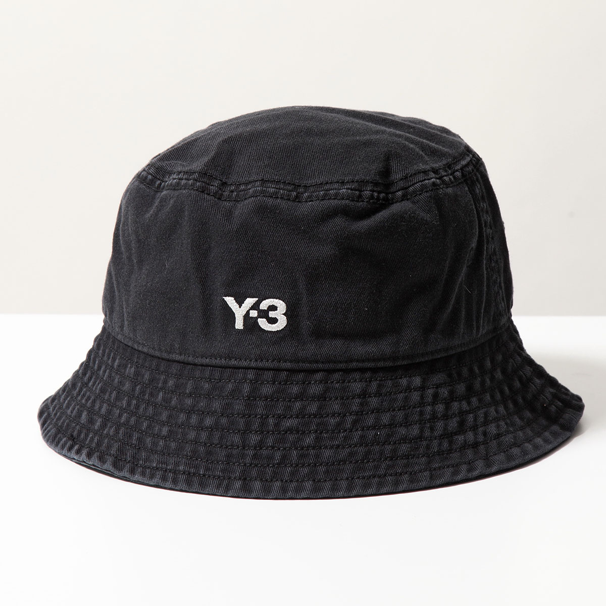 Y-3 バケットハット IX7000 レディース コットン ロゴ刺繍 BLACK ワイスリー 帽子