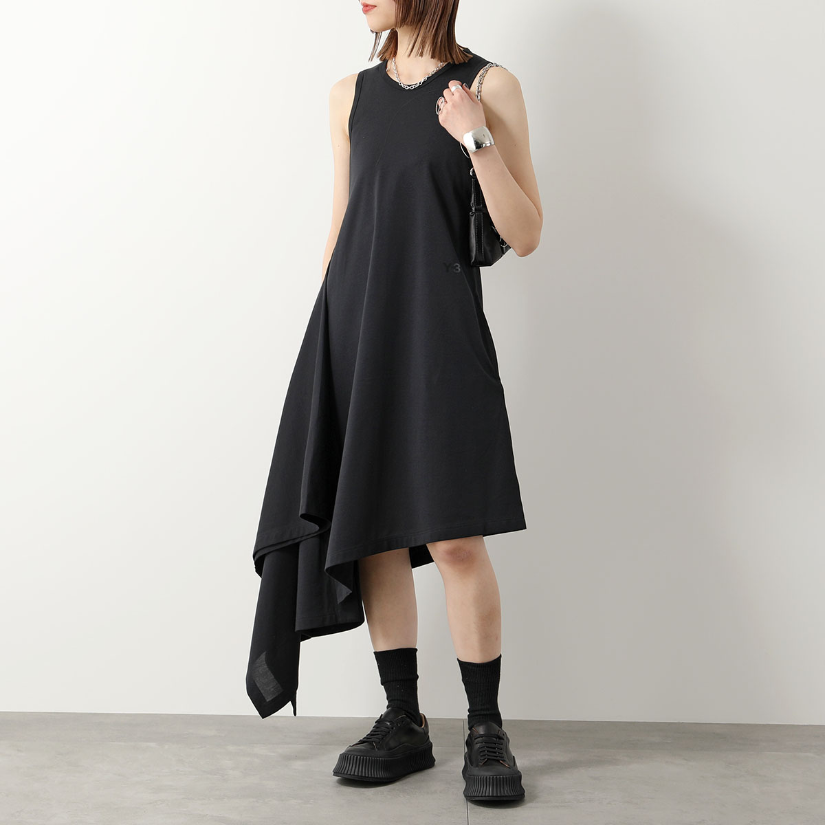 Y-3 ワンピース ASYMM DRESS IV8226 レディース ノースリーブ クルーネック ロ...