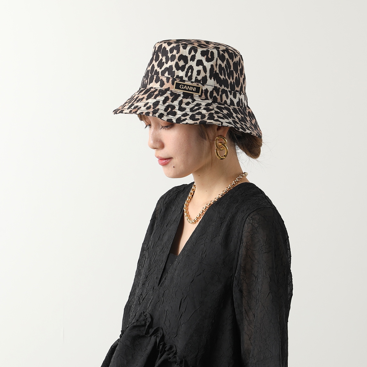 GANNI ガニー バケットハット Bucket Hat A5522 5829 A5523 5829 A4472 5616 レディース ロゴ 帽子  カラー3色