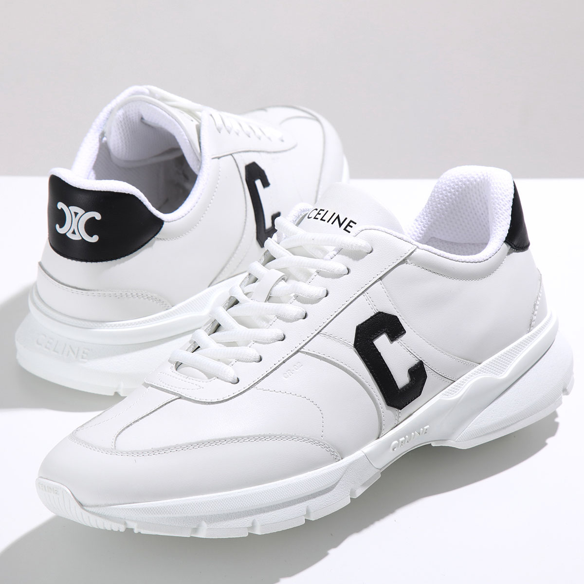 CELINE セリーヌ スニーカー RUNNER CR-02 LOW LACE-UP SNEAKER 30 ランナー 359483338C.01OK  メンズ ローカット 靴 OPTIC-WHITE/BLACK