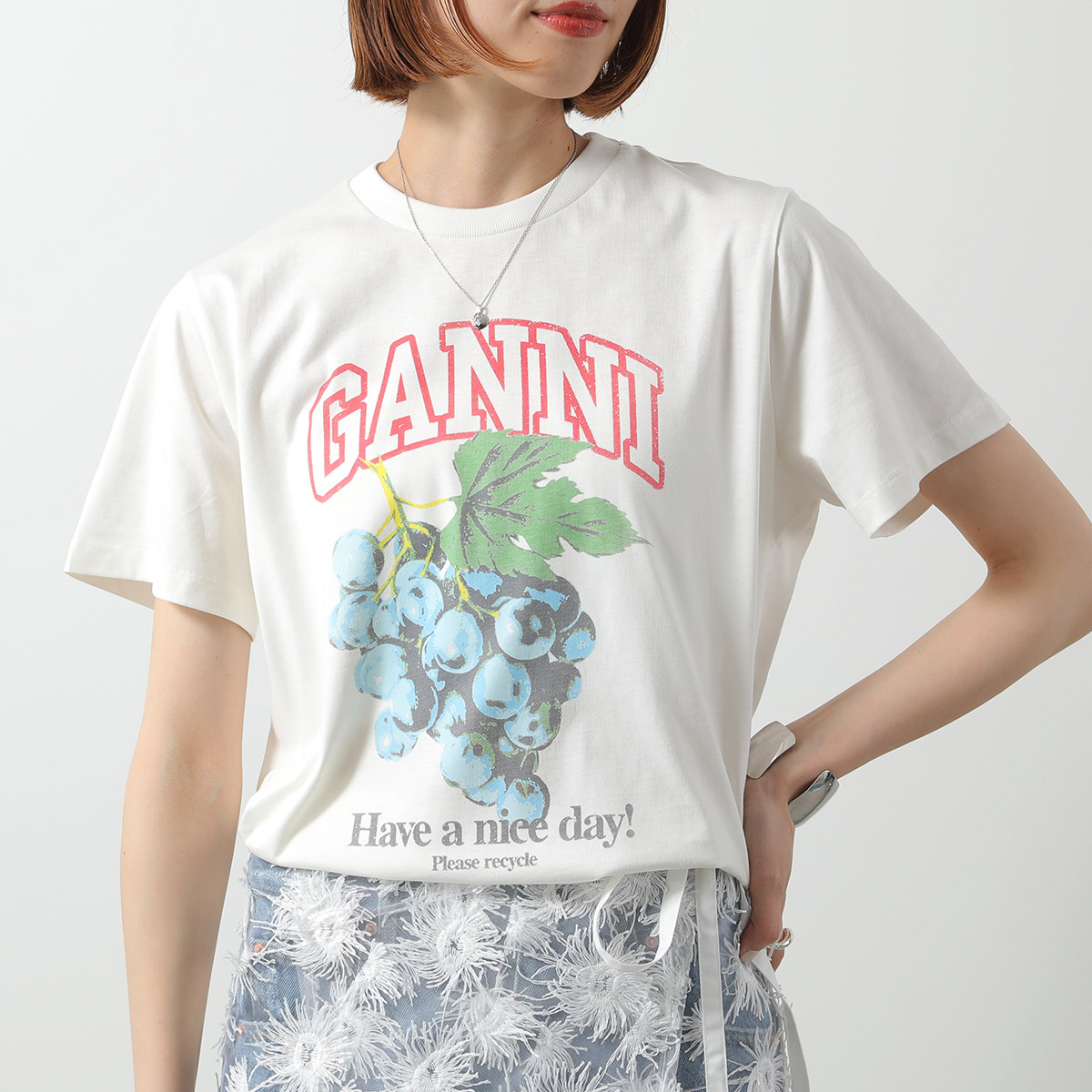ガニー GANNI GANNI 半袖 Tシャツ Basic jersey Relaxed T