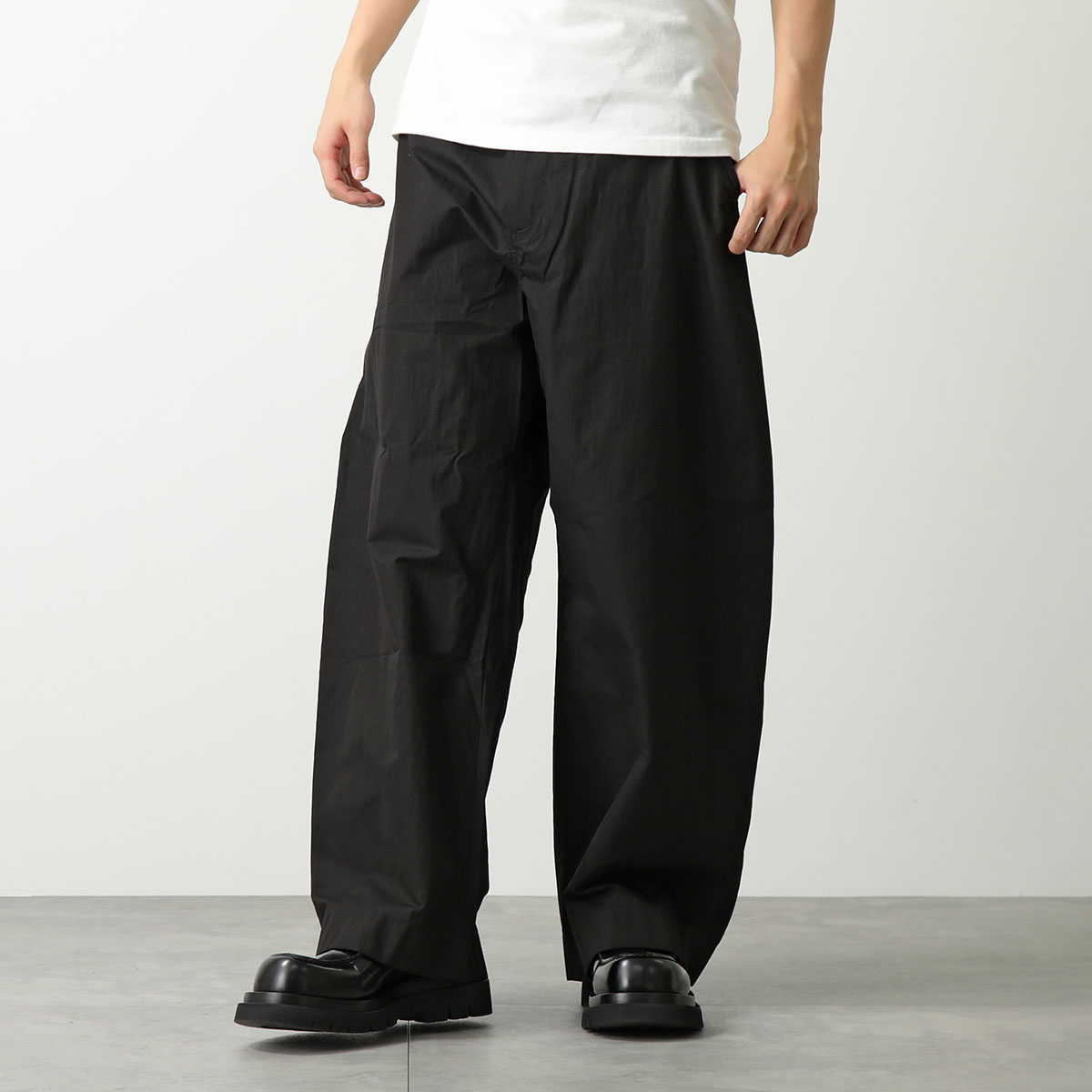 STUDIO NICHOLSON スタジオニコルソン ワイドパンツ VOLUME PANT LEVY SNM 1155 メンズ コットン ナイロン  ボリュームパンツ BLACK