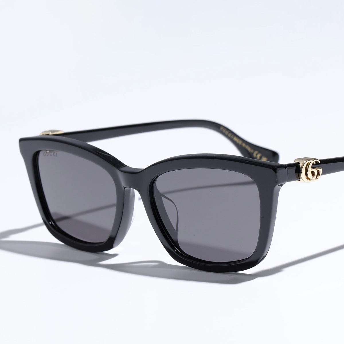 GUCCI グッチ サングラス GG1596SK レディース スクエア型 アジアンフィット メガネ 眼鏡 ロゴ 001/Black-Black-Grey｜s-musee｜02