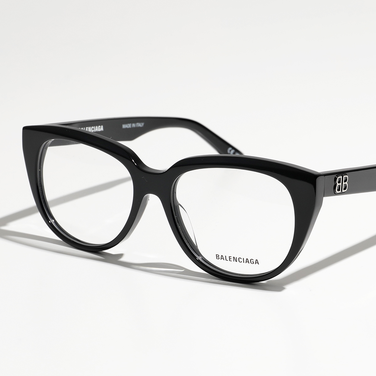 BALENCIAGA バレンシアガ メガネ BB0131O レディース ウェリントン型 伊達メガネ 眼鏡 めがね 黒縁メガネ BBロゴ アイウェア 001/BLACK-BLACK-T｜s-musee｜02