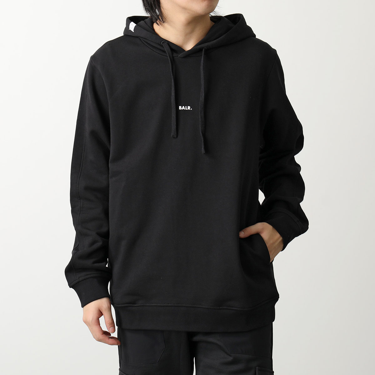 BALR. ボーラー パーカー Brand Regular Fit Hoodie B1261.1114 メンズ プルオーバー スウェット ロゴ 長袖  Jet-Black