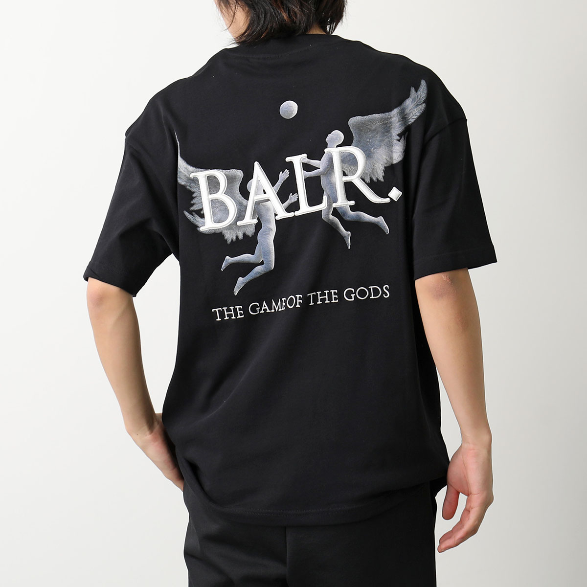 BALR. ボーラー Tシャツ Game of the Gods Box Fit T-Shirt B1112.1240 メンズ 半袖 クルーネック  カットソー コットン ロゴ 刺繍 Jet-Black