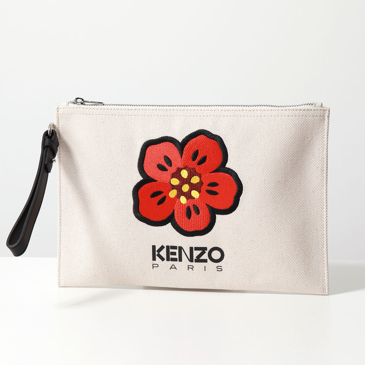 KENZO ケンゾー クラッチバッグ BOKE FLOWER ラージ パース PFD65PM902F34 メンズ ロゴ 刺繍 キャンバス 鞄 カラー2色｜s-musee｜03