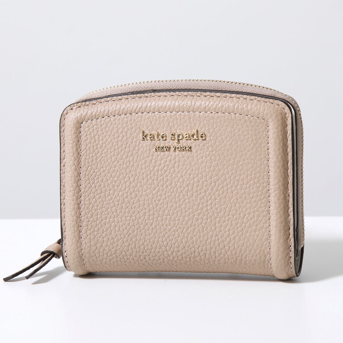 Kate spade ケイトスペード 二つ折り財布 Knott pebbled leather small compact wallet K5610 レディース レザー メタルロゴ カラー2色｜s-musee｜03