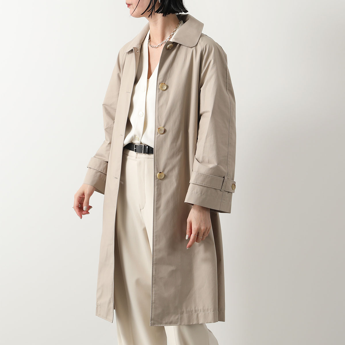 Max Mara The Cube マックスマーラ ザ・キューブ トレンチコート FTRENCH レディース ステンカラー ミドル丈 ベルト付き 013｜s-musee｜02