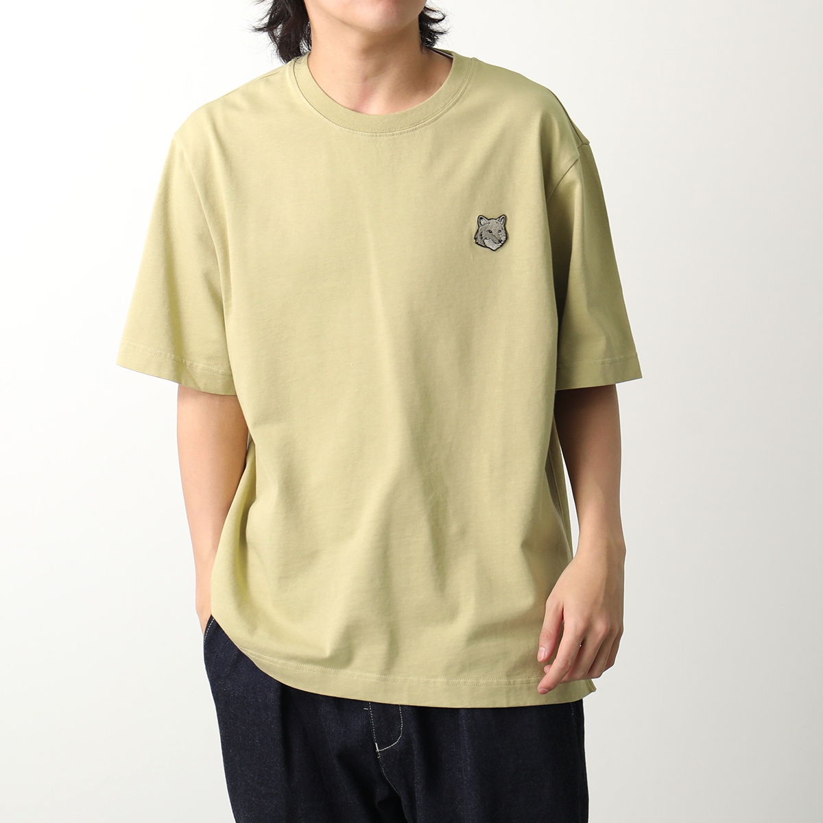 MAISON KITSUNE Tシャツ LM00107KJ0119 メンズ フォックス刺繍パッチ コ...
