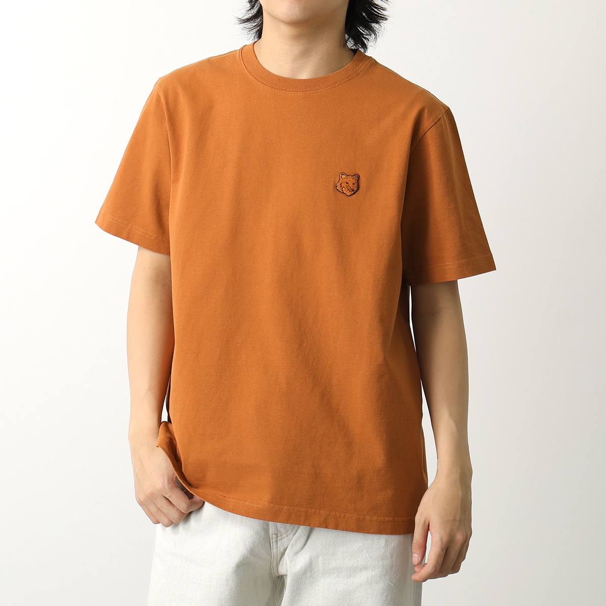 MAISON KITSUNE メゾンキツネ Tシャツ MM00127KJ0118 メンズ 半袖 カットソー フォックス刺繍パッチ コットン クルーネック カラー5色｜s-musee｜02