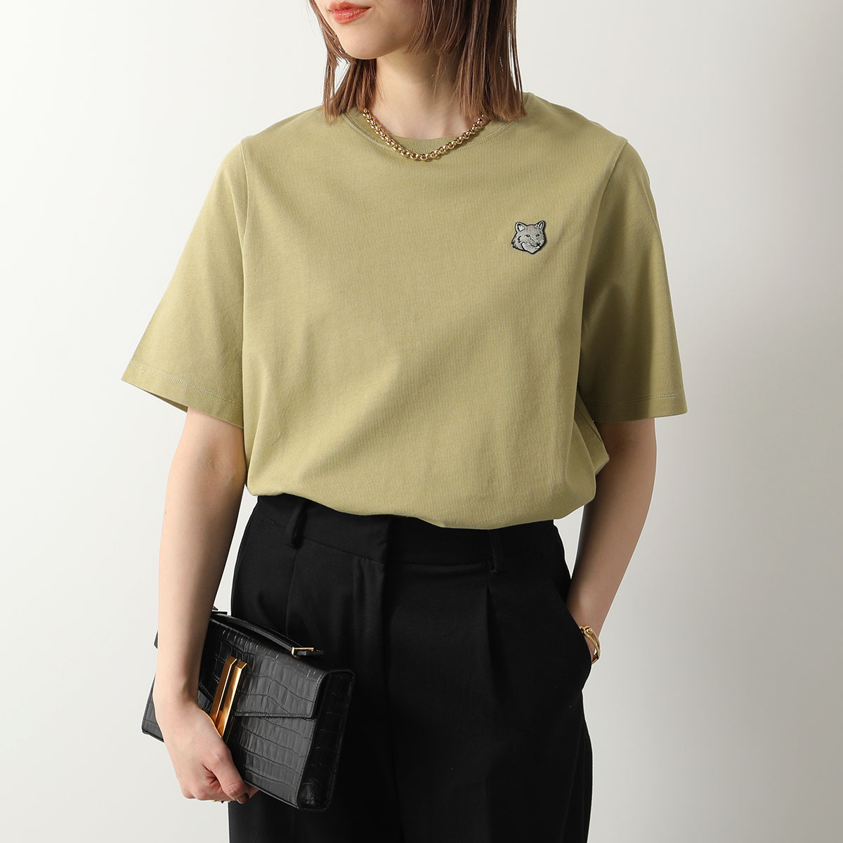 MAISON KITSUNE メゾンキツネ Tシャツ BOLD FOX HEAD PATCH