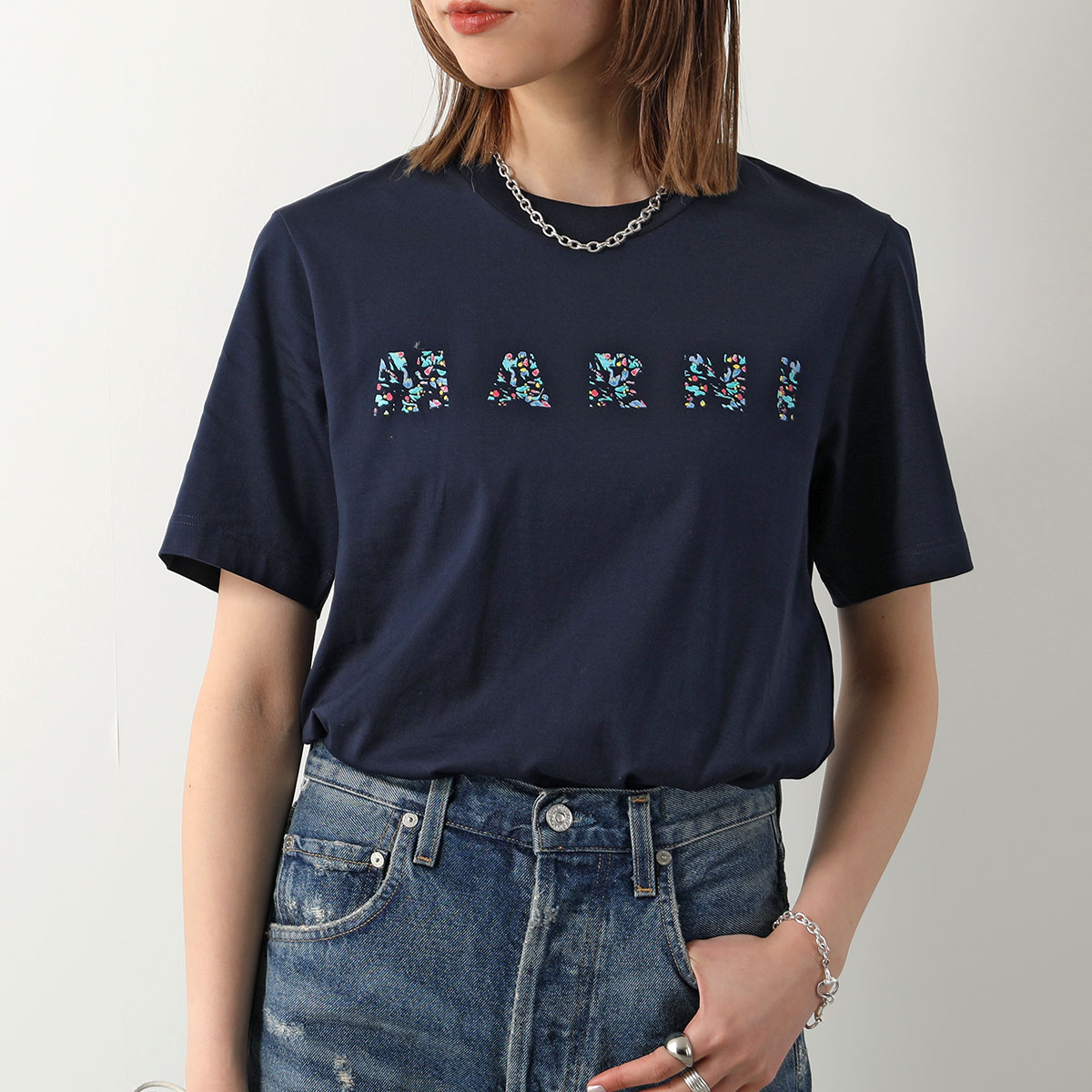 MARNI マルニ Tシャツ HUMU0198PQ USCW21 レディース 半袖 カットソー ロゴ...