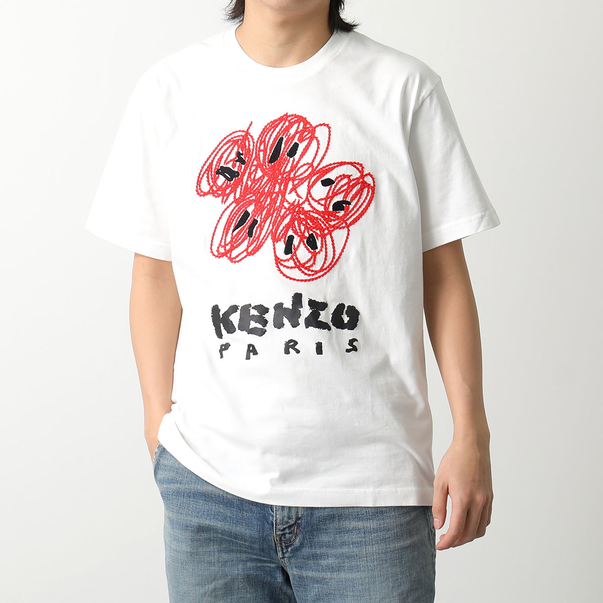 KENZO ケンゾー Tシャツ DRAWN VARSITY PFE55TS2734SG メンズ ラウンド 