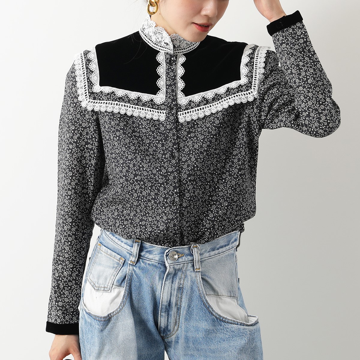 SAINT LAURENT サンローラン ブラウス 660879 Y5D07 レディース シャツ