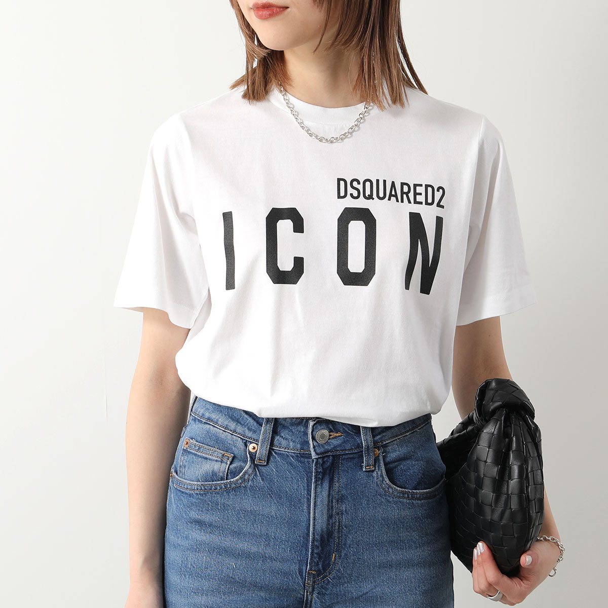 DSQUARED2 ディースクエアード Tシャツ ICON FOREVER EASY TEE S80GC0056 S24668 レディース 半袖 カットソー ロゴT カラー2色｜s-musee｜02