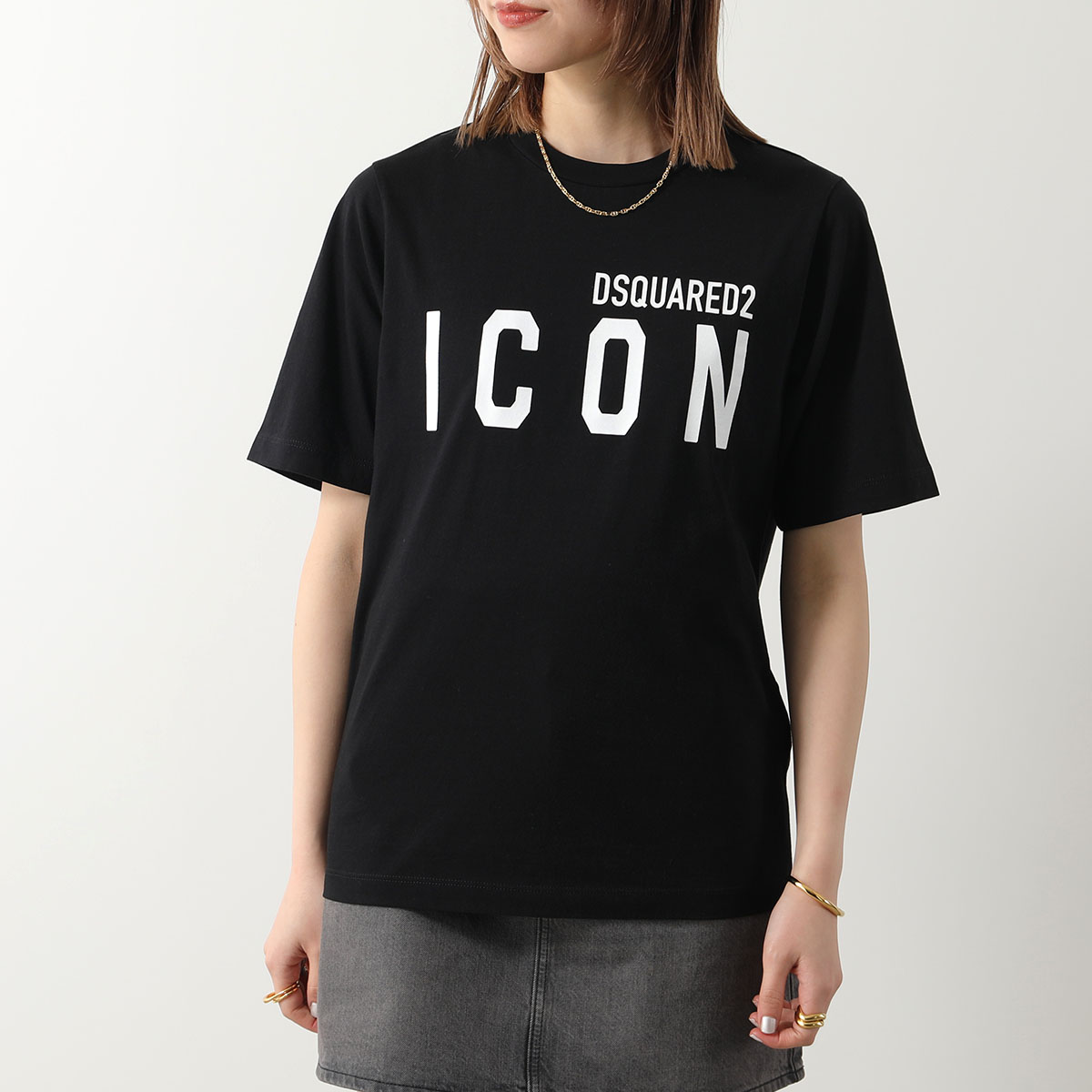 DSQUARED2 ディースクエアード Tシャツ ICON FOREVER EASY TEE S80GC0056 S24668 レディース 半袖 カットソー ロゴT カラー2色｜s-musee｜03