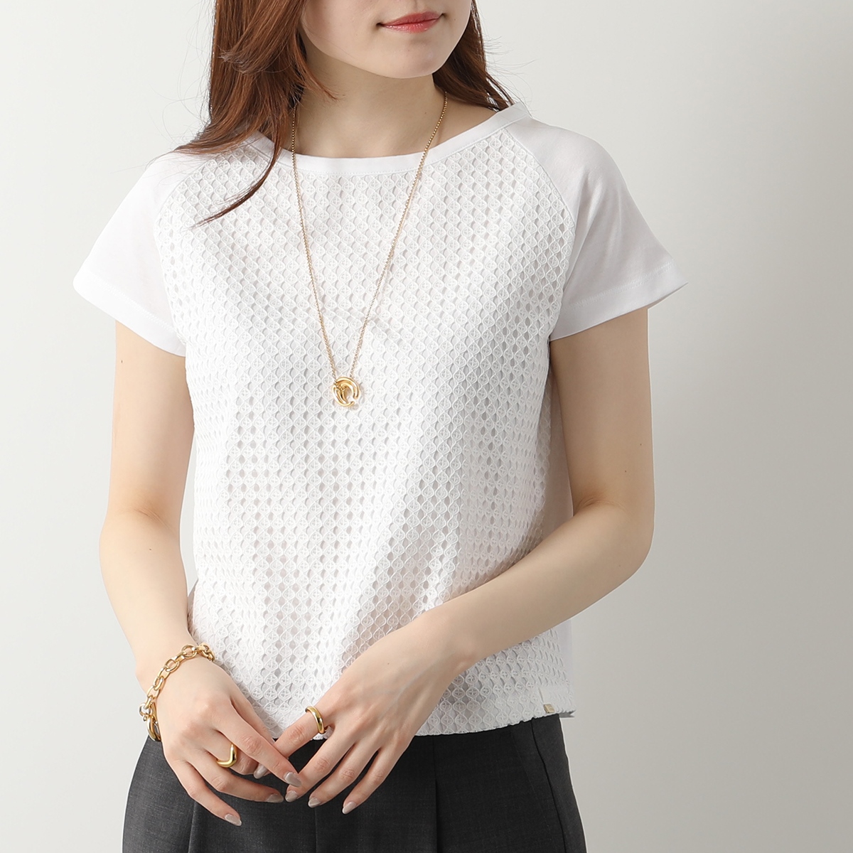 HERNO ヘルノ Tシャツ SUPERFINE COTTON JERSEY SPRING LACE...