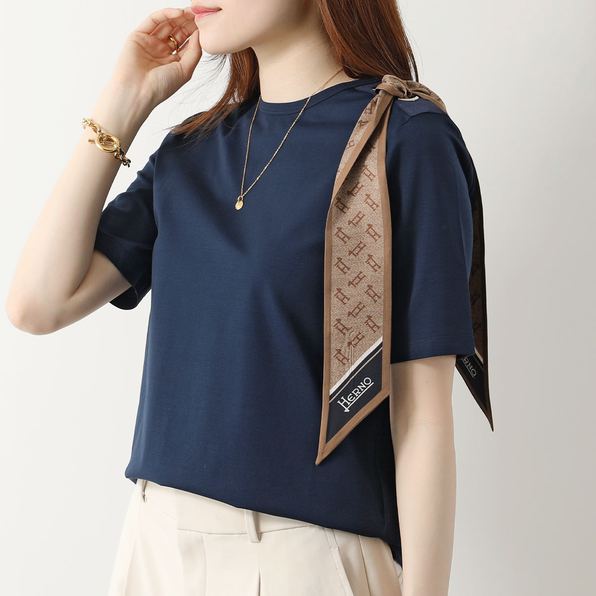 HERNO（ヘルノ） Tシャツ JG000219D 52003 レディース 半袖 クルー