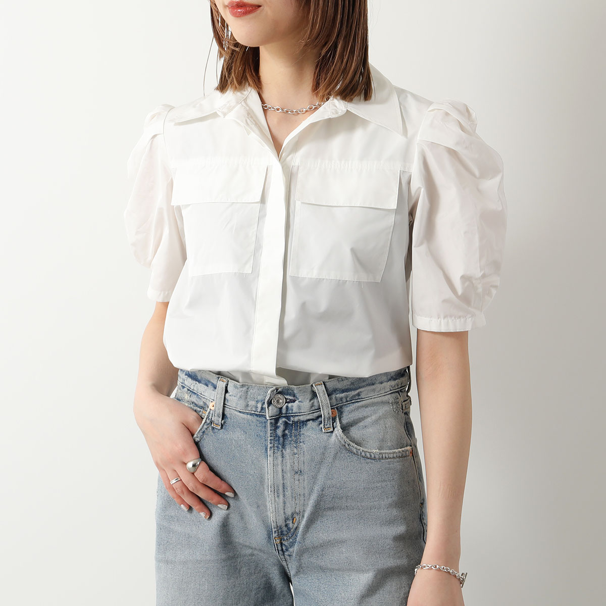 MSGM☆即完売☆ブラウス MSGM（エムエスジーエム） ブラウス シャツ マルチツィード フリンジ