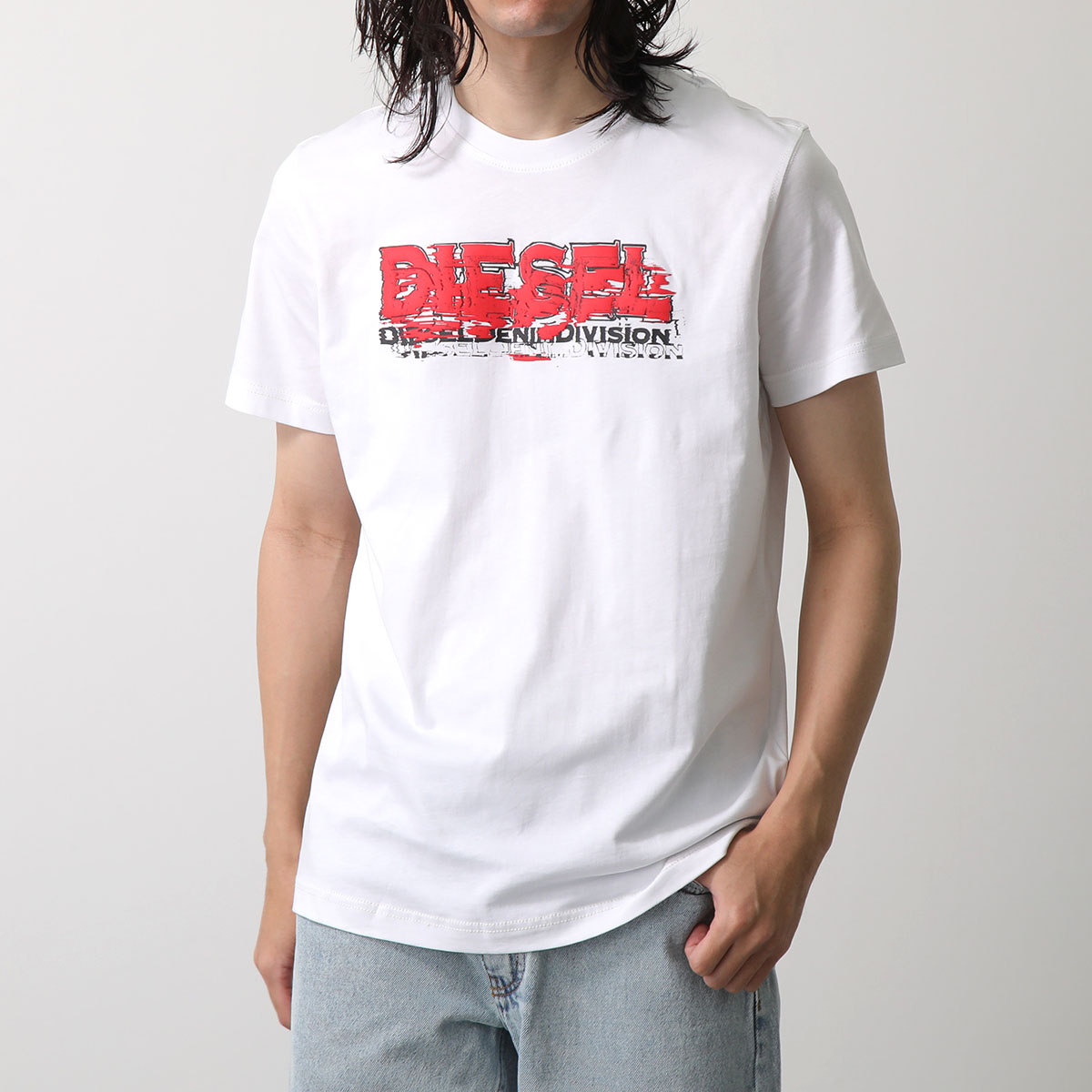 DIESEL ディーゼル Tシャツ T-Diegor-K70 A12498 0GRAI メンズ 半袖 カットソー コットン クルーネック ロゴT  カラー2色