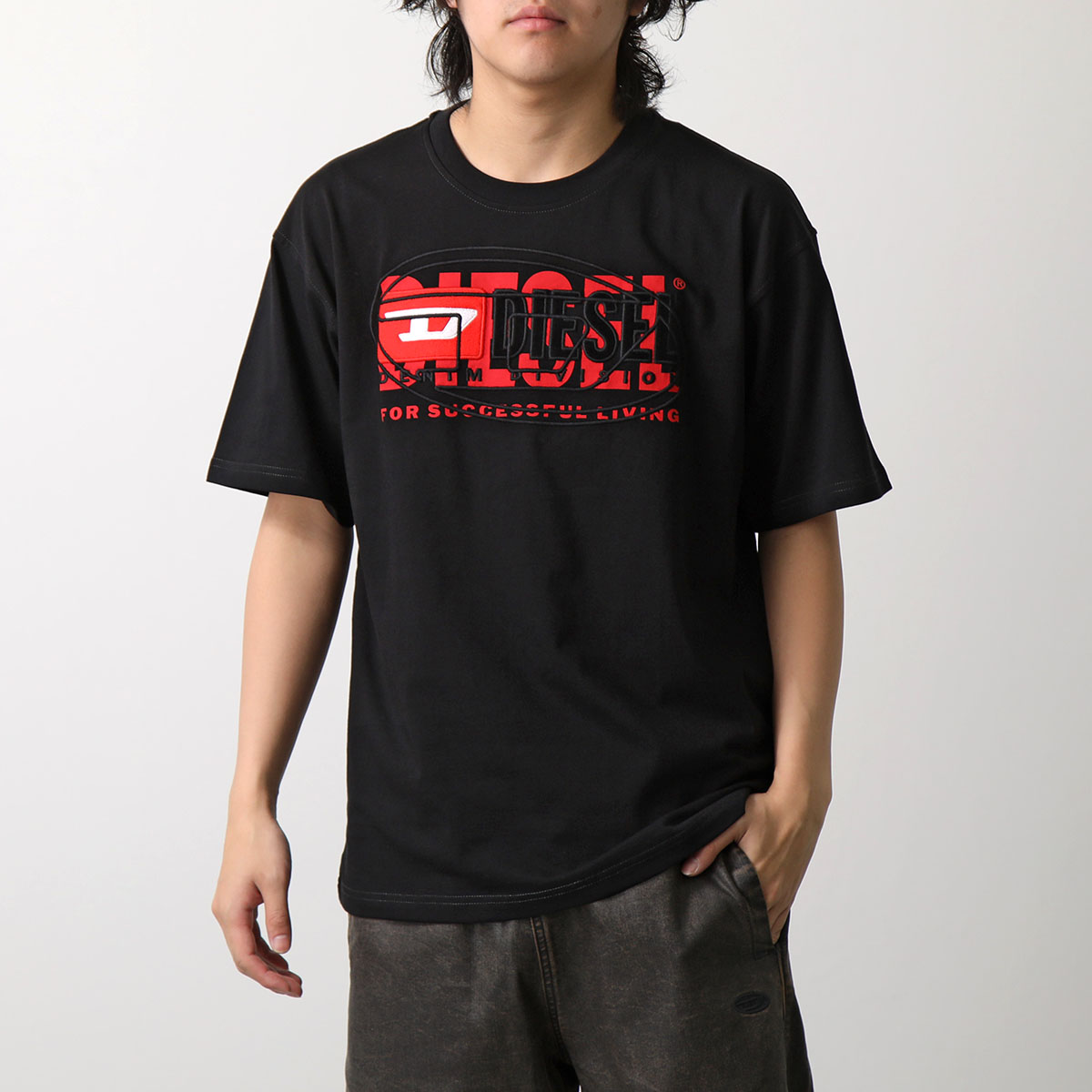 DIESEL ディーゼル 半袖 Tシャツ T-BOXT MAGLIETTA A12147 0PATI メンズ ロゴ クルーネック コットン カラー2色