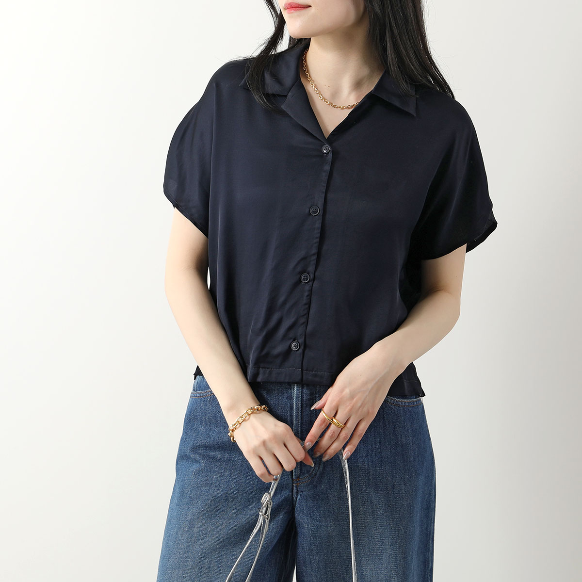 APC A.P.C. アーペーセー 半袖シャツ MILEY VIAKQ F12580 レディース サテン ブラウス 開襟シャツ ショート丈 カラー2色 A.P.C. APC アーペーセー 半袖シャツ MILEY VIAKQ F12580