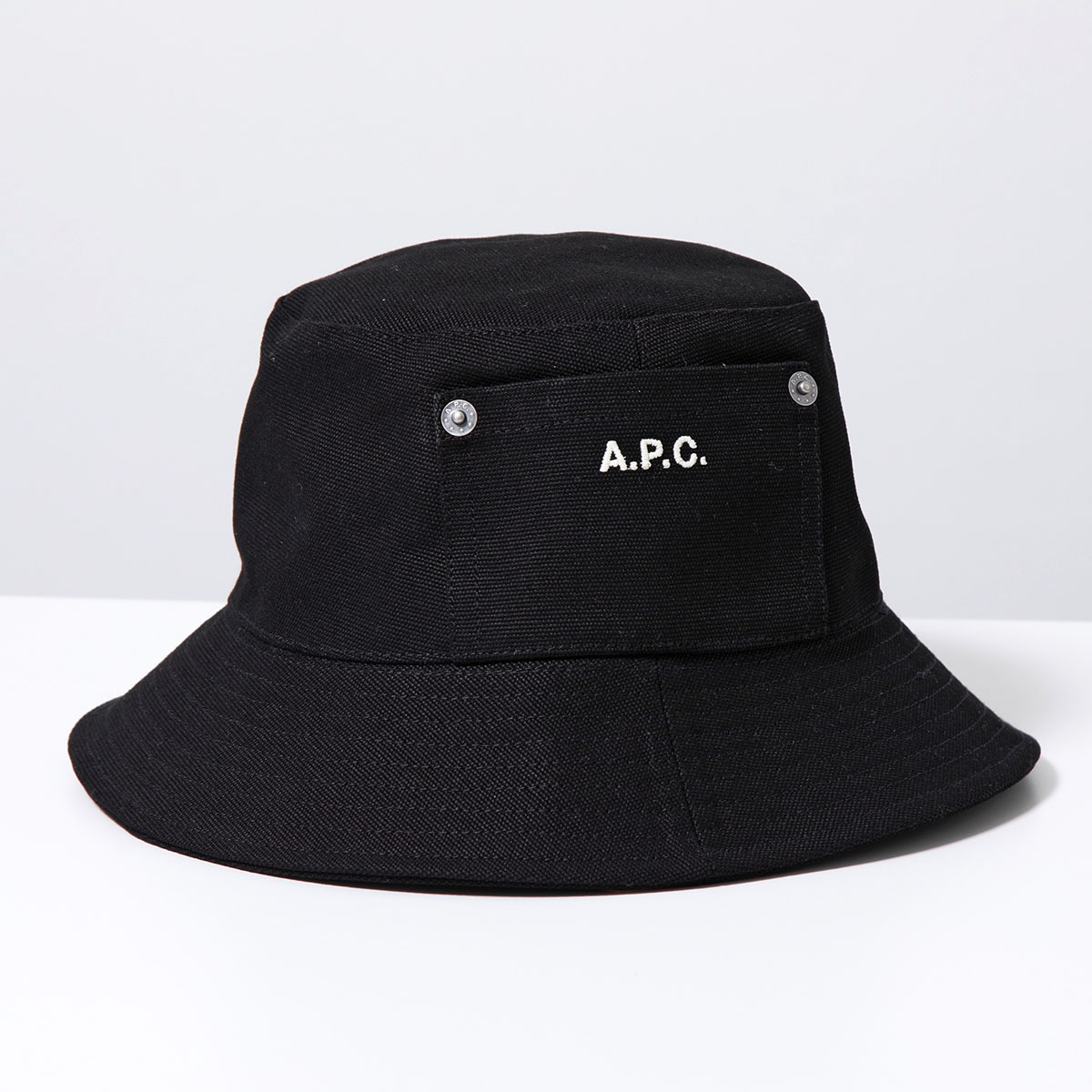APC A.P.C. アーペーセー バケットハット THAIS COGYX M24125 メンズ コットン キャンバス ロゴ 刺繍 帽子 LZZ/NOIR｜s-musee｜02