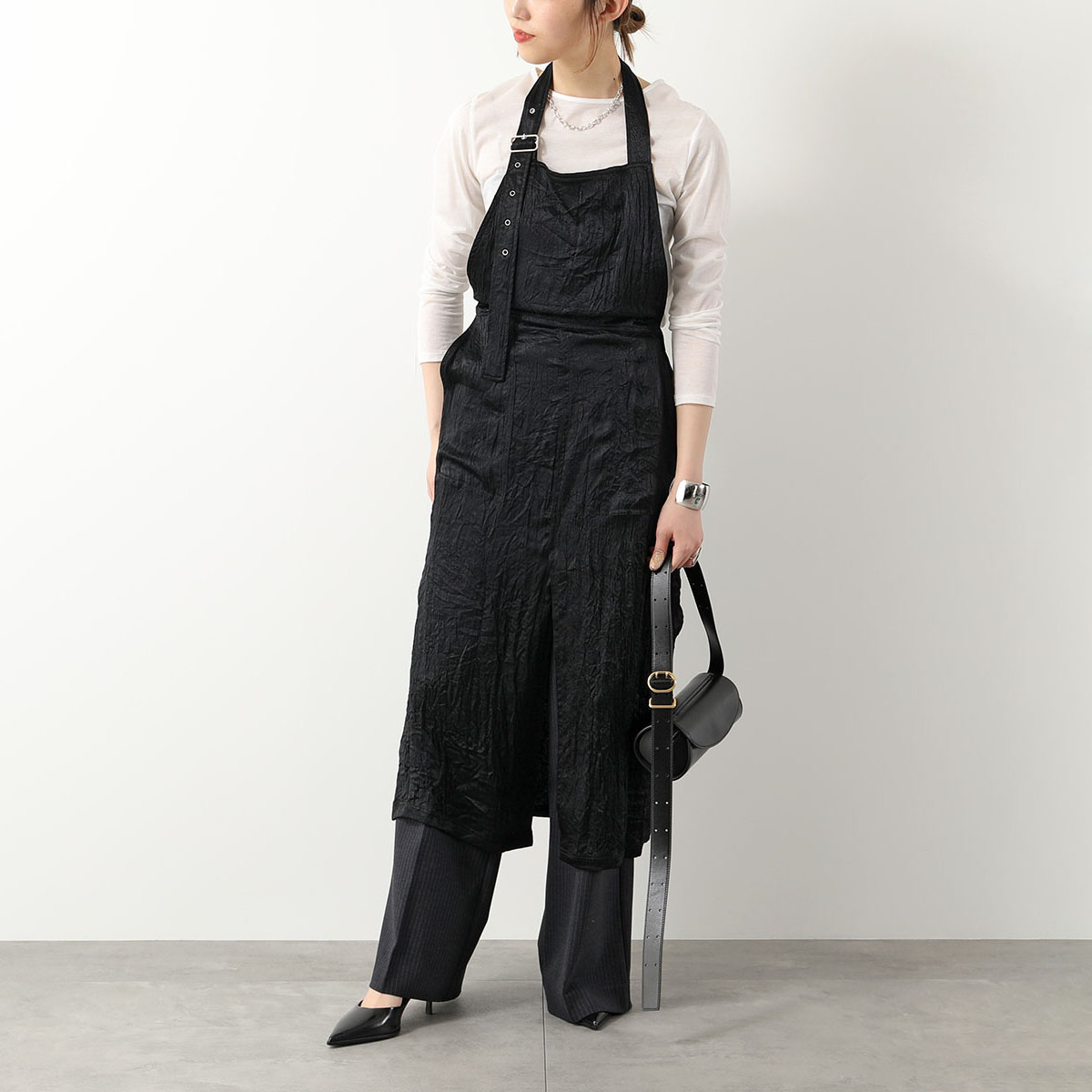 PROVOKE ワンピース satin apron dress PV-070036 PROVOKE プロヴォーク ワンピース satin apron dress PV-070036
