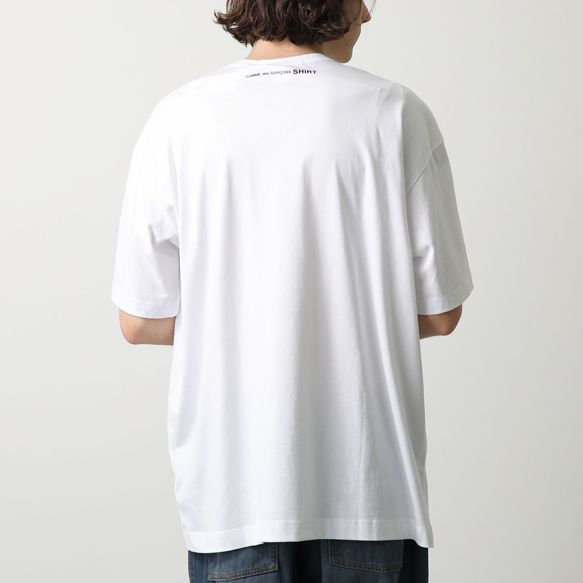 COMME des GARCONS SHIRT コムデギャルソン 半袖 Tシャツ FM T012 S24 メンズ クルーネック コットン ロゴT オーバーサイズ カラー2色｜s-musee｜03