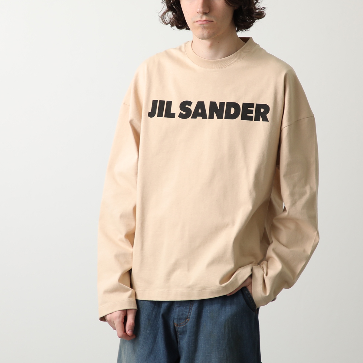 JIL SANDER ジルサンダー Tシャツ J22GC0136 J20215 メンズ 長袖 ロンT ロゴT コットン クルーネック カラー2色