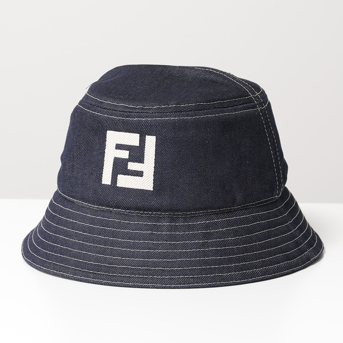 FENDI フェンディ バケットハット FXQ958 ARR1 メンズ デニム FFロゴ ジャガード 帽子 F0QA2/BLUE｜s-musee｜02