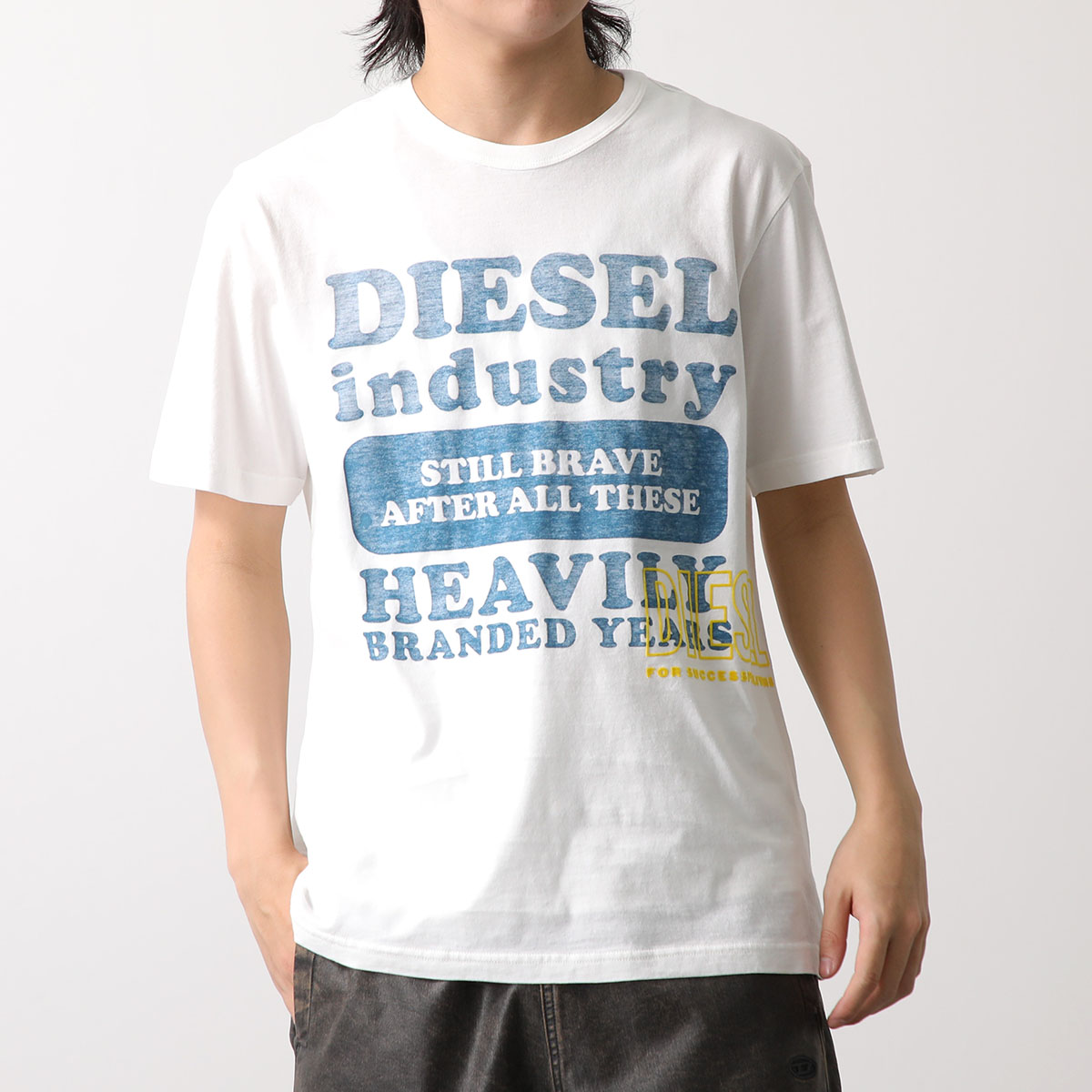 DIESEL ディーゼル Tシャツ T Just N9 A12355 0KKAK メンズ トップス ロゴ クルーネック レギュラーフィット カラー2色｜s-musee｜02