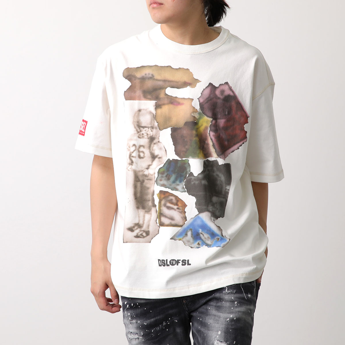 DIESEL ディーゼル Tシャツ T Wash N3 A13214 0AKAK メンズ ロゼル デジタルプリント ロゴ ルーズフィット カラー2色｜s-musee｜02