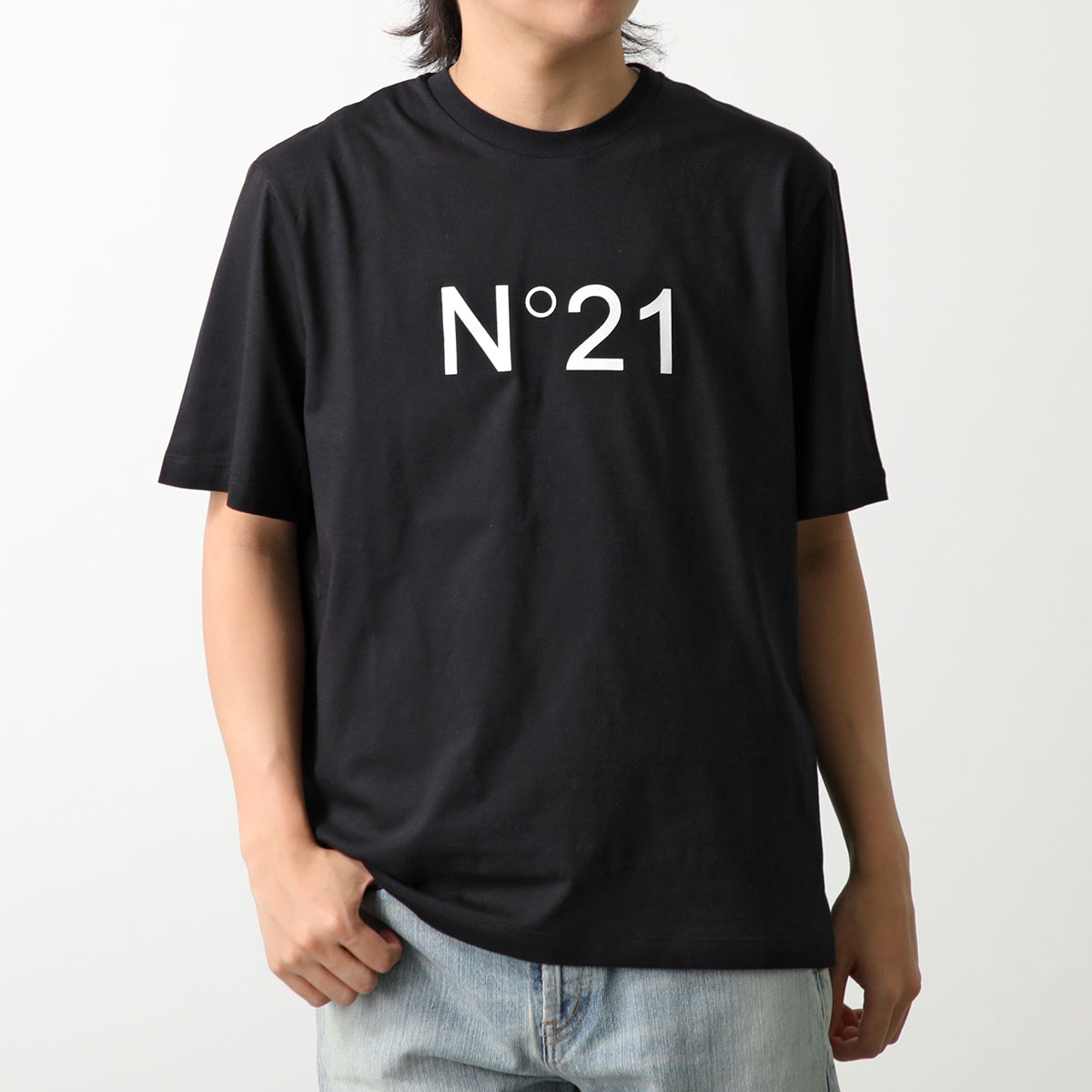N°21 ヌメロヴェントゥーノ Tシャツ F131 4157 メンズ クルーネック 半袖 コットン ...