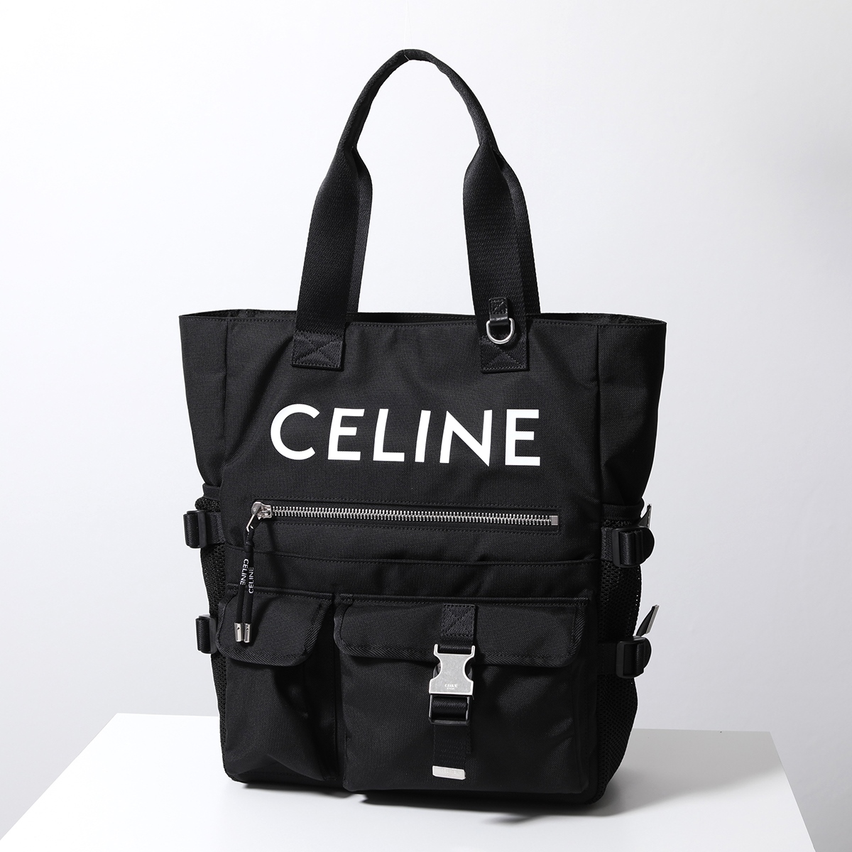 CELINE セリーヌ トートバッグ 116072DMT.38SI メンズ ナイロン ロゴ プリント ショッピングバッグ 鞄 Black｜s-musee｜02