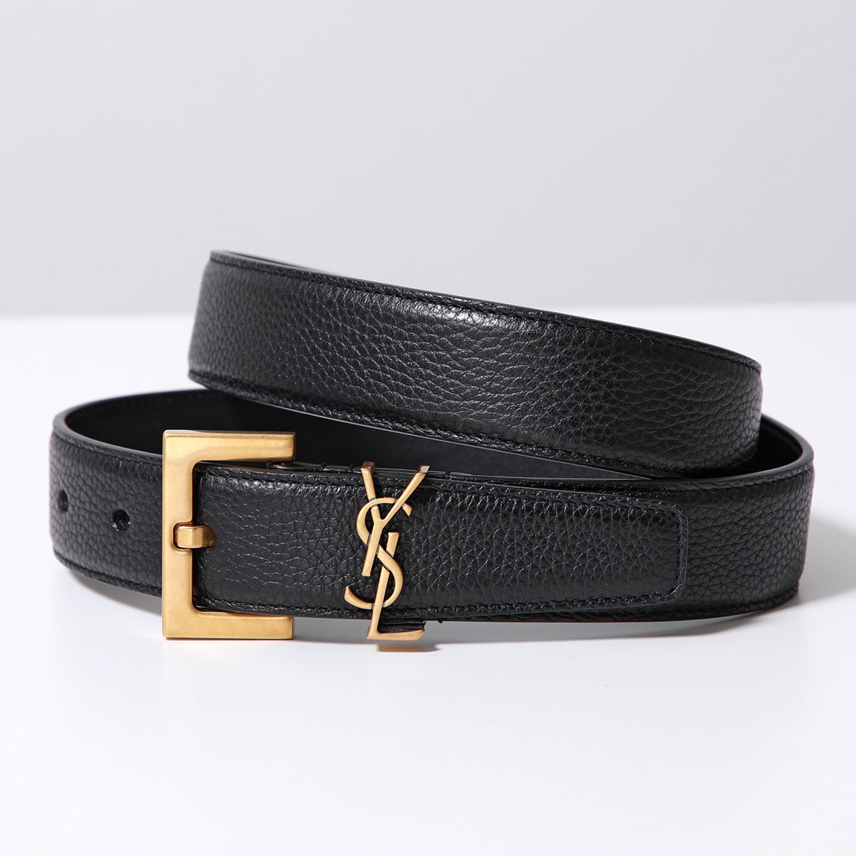 SAINT LAURENT サンローラン ベルト 634440 DTI0W レディース レザー カサンドラロゴ スクエアバックル 1000/NERO｜s-musee｜02