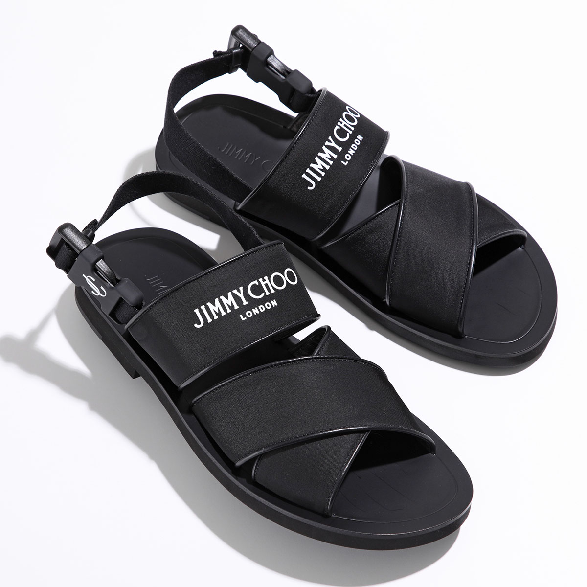 Jimmy Choo ジミーチュウ サンダル JUDE SANDAL M JCK メンズ バックストラップ ロゴ シューズ 靴 BLACK｜s-musee｜02
