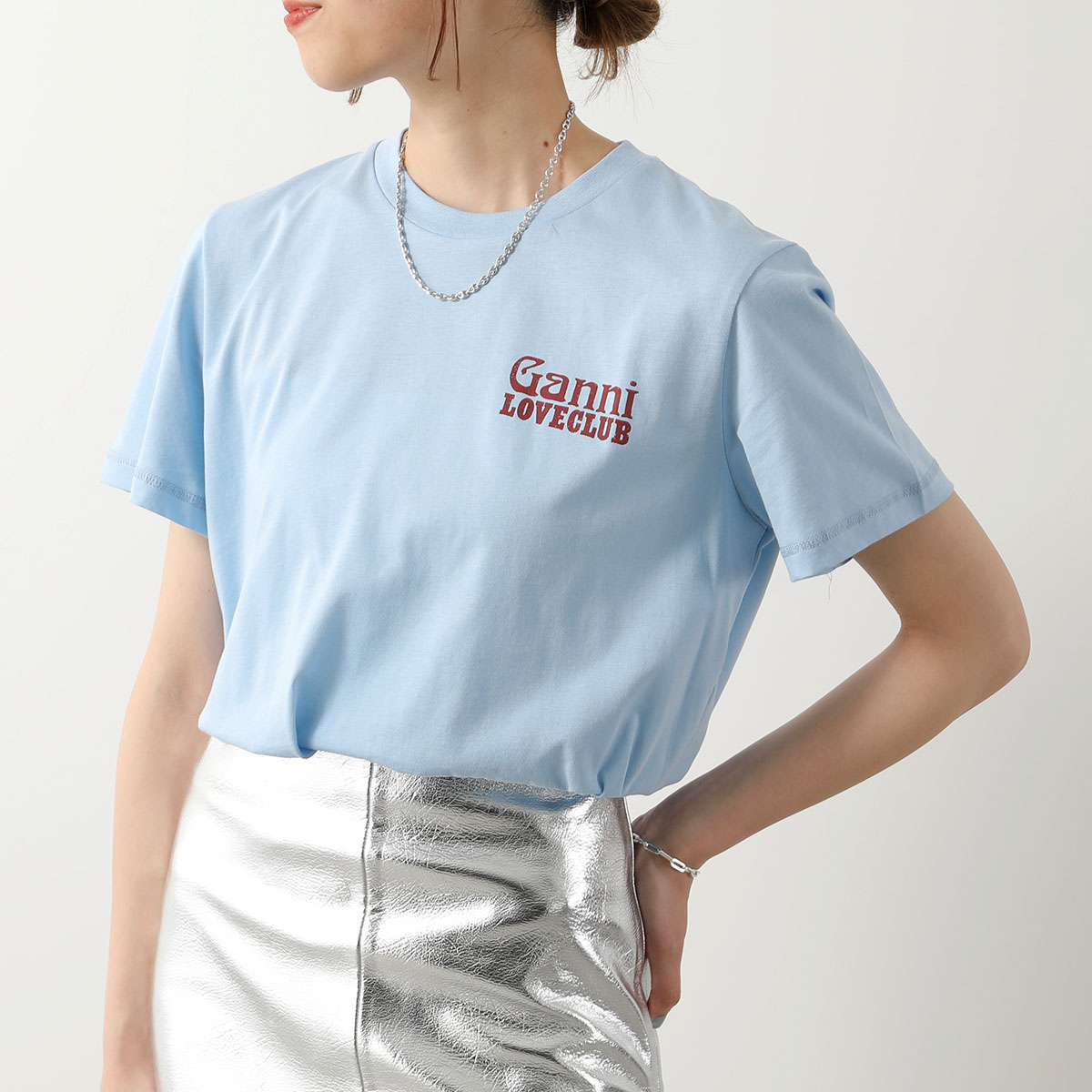 GANNI ガニー 半袖 Tシャツ Thin Jersey Loveclub Relaxed T