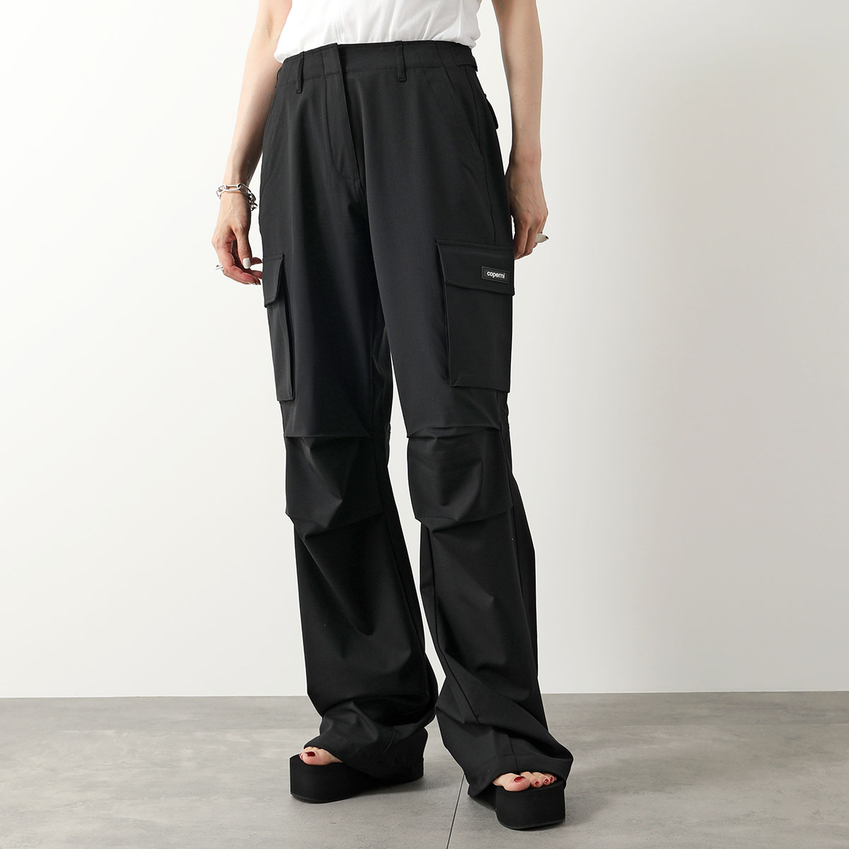 Coperni コペルニ カーゴパンツ TAILORED WIDE LEG CARGO PANTS COPP40106C レディース ワークパンツ  ツイル ワイド BLACK